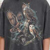 Great Horned Owl Bird Of Prey Comfort Colors&reg; Tshirt, Barn Screech Owl Wildlife Nature Forest Pr