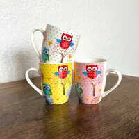Vintage Owl Mugs | Retro Y2K Mix & Match Coffee Tea Cups