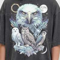 Nordic Eagle Owl Eclipse Comfort Colors&reg; Tshirt, Vintage Viking Rune Mythology Bird Graphic, 90s