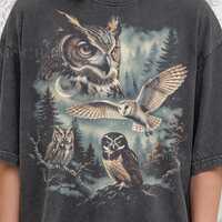 Owl Great Horned Owl Barn Owl Bird Of Prey Comfort Colors® Tshirt, Wildlife Nature Forest Moonli