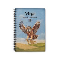Virgo the Owl Zodiac Sign Spiral Notebook - Ruled Line