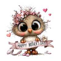 Mother's Day Owl PNG Clipart Set Animal Art 54 PNG