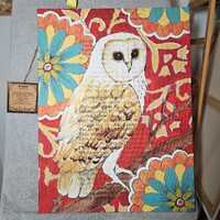 Pier 1 Imports Barn Owl Painting Pair Mixed Media Canvas Wall Art Tags Pristine