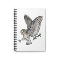 Barn Owl Illustration Spiral Notebook | Flying Owl Ruled Journal