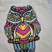 Handmade Punch Needle Owl Tote Bag &ndash; Mother&rsquo;s Day Gift &ndash; Personalized Canvas Tote