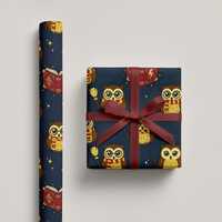 Harry Potter Wrapping Paper | Wizard Owl Gift Wrap | Cute Owl Christmas Paper | Magic Theme Wrapping
