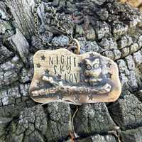 Vintage Night Sky Love Owl Pendant