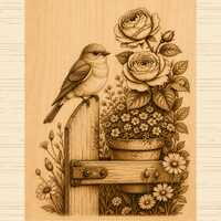 Owls in a Woven Nest 3D Illusion | CNC Laser Engraving Digital Download LightBurn File Wood Art