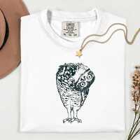 Comfort Colors® Linocut Owl Shirt, Dark Academia Comfort Colors Tee, Folk Art Bird, Forestcore G