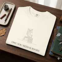 Owl You Need Is Books Shirt - Comfort Colors 1717 - Funny Bookworm Gift - Librarian Aesthetic Tee -