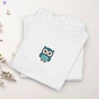 Owl T-Shirt, Kawaii Owl Tee, Minimal Anime Shirt, Cozy Bird Graphic Top