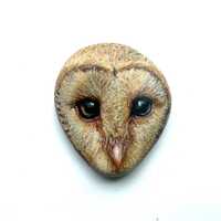 Barn Owl Rock | Worry Stone | Animal Rock Art |