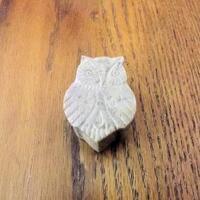 Owl Soapstone, Hand Carved, Mini Trinket Box, Vintage