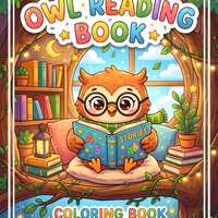 Owl Reading Coloring Book for Kids | 50 Pages, Animal Theme (Digital Download)