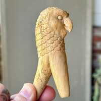 Owl Kuripe, Handmade Wooden Kuripe, Shamanic Self-Applicator Pipe