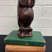 Hand carved wooden owl