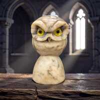 Vintage figurine is a hand-carved Italian alabaster owl.