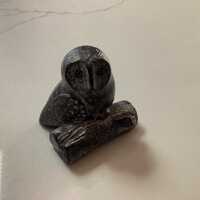 Vintage Wolf Origional Canada Handcarved Soapstone Owl Figurine