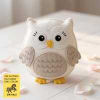 Felt Owl PDF Pattern, Simple felt toy for beginners, DIY Handmade FeltCraft