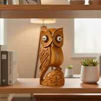 Hand Carved Wooden Owl Statue | Handmade Wood Sculpture | Shelf Decor | Gift for Nature Lovers