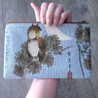 Sleepy owls large zipper pouch