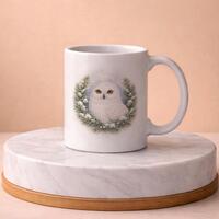 Winter Owl Mug, Woodland Coffee Cup, Animal Lover Gift