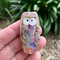 Lampwork Owl Pendant Glass Bead