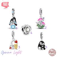 Mama & Chick Penguin Flamingo Owl Cozy Egg Nest &bull; 925 Sterling Silver jewelry Pendant Bead 