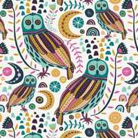 AGF Fabric | Owls fabric | Night in the forest Whimsical owls from Lugu collection Art Gallery | Sol