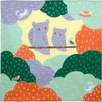 Furoshiki (Small 50cm) – Owl, Kata Kata Musubi, Organic Cotton Fabric