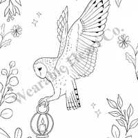 Printable Woodland Owl Coloring Page for Stress Relief (Lantern Animal Guide)