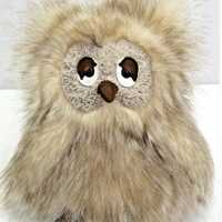 Jellycat Owl Plush Toy Soft Faux Fur Stuffed Animal Tan Brown Fluffy Cute Ania the Owl (retired)