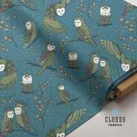 Black Forest by Cloud9 Fabrics, Owl Fabric, Woodland Animal Quilt Fabric, Forest Quilt, Cottagecore 
