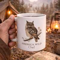 Vintage Owl Mug | Wildlife Coffee Cup 11oz | Nature Lover Gift