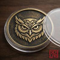 Owl Metal coin Vintage Bronze Collector's Coin Custom Engraving Thoughtful Gift Birthday