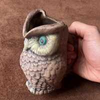 Vintage ceramic decorative owl mug