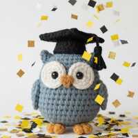Graduation Owl Gift, Handmade Crochet Owl Plush, Class 2026 Keepsake, Congrats Grad Amigurumi, Smart