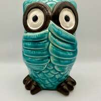 Urban Trends Accents Teal "Owl Hear No Evil" Individual/Replacement Piece - As Is - Cerami