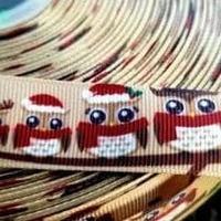 7/8" christmas owls holiday ribbon