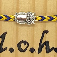 Blue Jacket Braid with Owl Bracelet, LOHBraceletsCo, ag bracelet