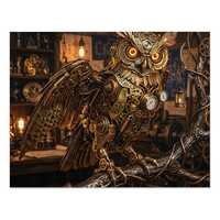 Steampunk Owl Jigsaw Puzzle | Intricate Mechanical Bird Puzzle for Adults | 252 500 1000 Piece Hard 