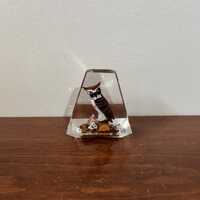 Vintage Lucite Owl Paperweight - Mid Century Modern Woodland Desk Decor Retro Office
