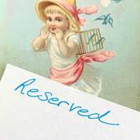 Reserved for Lynn Trade Card Humorous Owls Emerson & Loring Furniture Elmira NY 1882