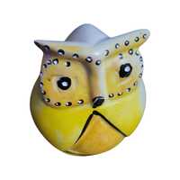 Vintage Whimsy Hand-Carved Soapstone Yellow Owl Figurine ~ Spririt Animal ~Knick Knack ~ Paperweight