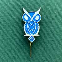RARE OWL pin. Vintage collectible soviet pin badge. Made in USSR, 1980s A10
