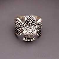 Handcrafted 925 Sterling Silver Owl Ring