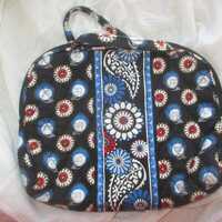 Vintage Vera Bradley Night Owls Purse Sm Cosmetic Case Mesh Pockets Handles