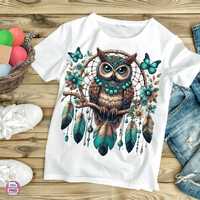Boho Owl Dreamcatcher, Floral Owl Sublimation Design, PNG File, High Definition-Digital Download