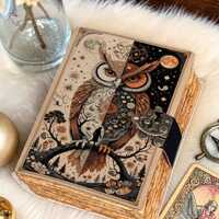 Owl Celestial Journal Leather Notebook, Moon Sun Diary, Wisdom Owl Sketchbook, Nature Boho Aesthetic