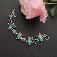 Vintage Blue Luxurious Women's Owl Bracelet
